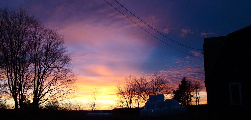 Clemence Hill Farm at sunset